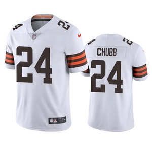 Cleveland Browns Nick Chubb White 2020 Vapor Limited Jersey - Mens