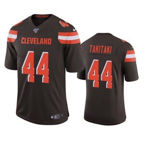 Cleveland Browns Sione Takitaki Brown 100th Season Vapor Limited Jersey - Cocomos