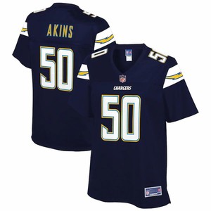 Curtis Akins Los Angeles Chargers Nfl Pro Line Womens Team Player Jersey - Navy