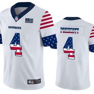 Dallas Cowboys 4 White Throwback Flag Jersey