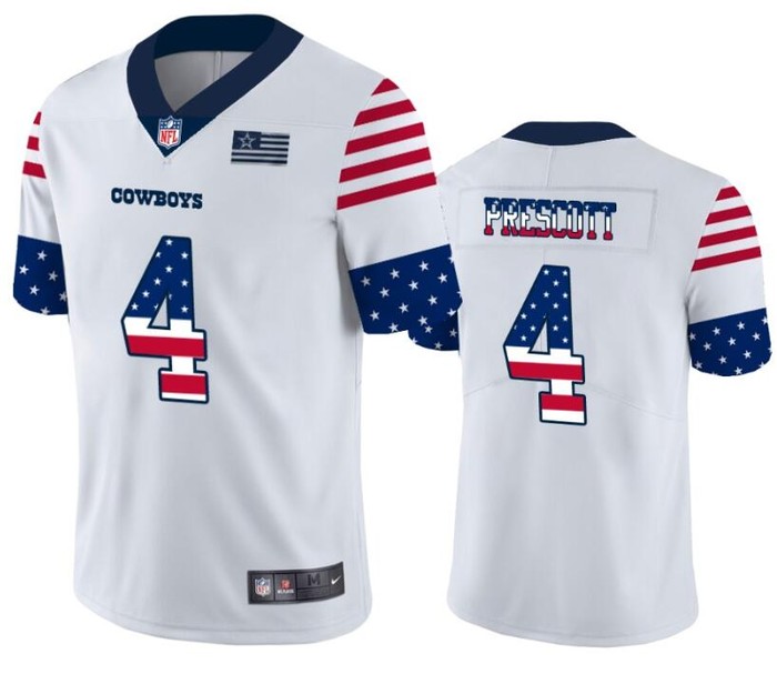 Dallas Cowboys 4 White Throwback Flag Jersey