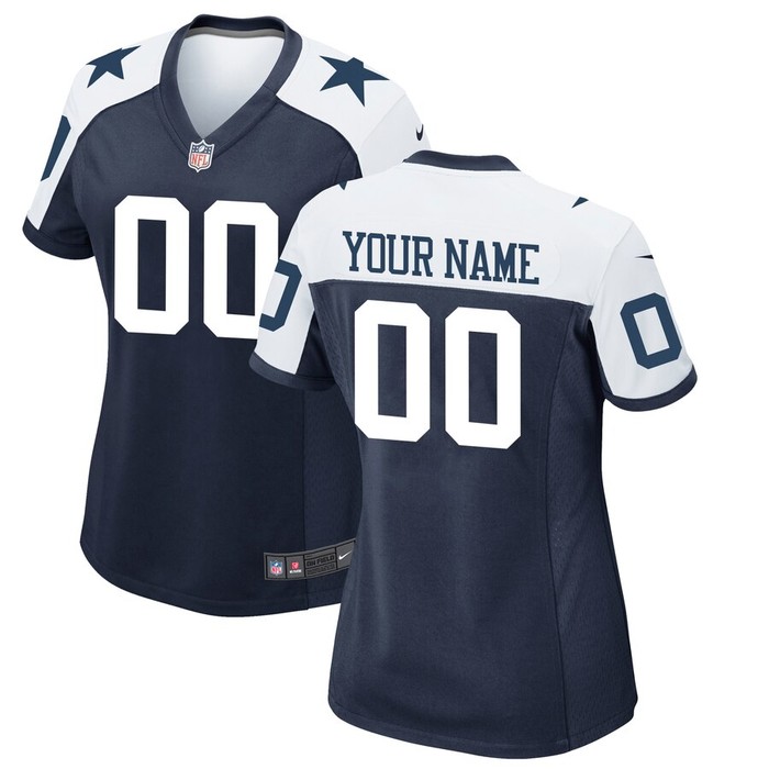 Dallas Cowboys Nike Womens Custom Throwback Game Jersey - Navy - Cocomos