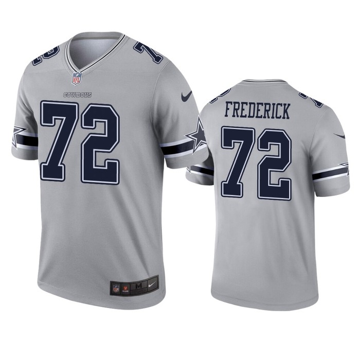 Dallas Cowboys Travis Frederick Gray Inverted Legend Jersey - Cocomos