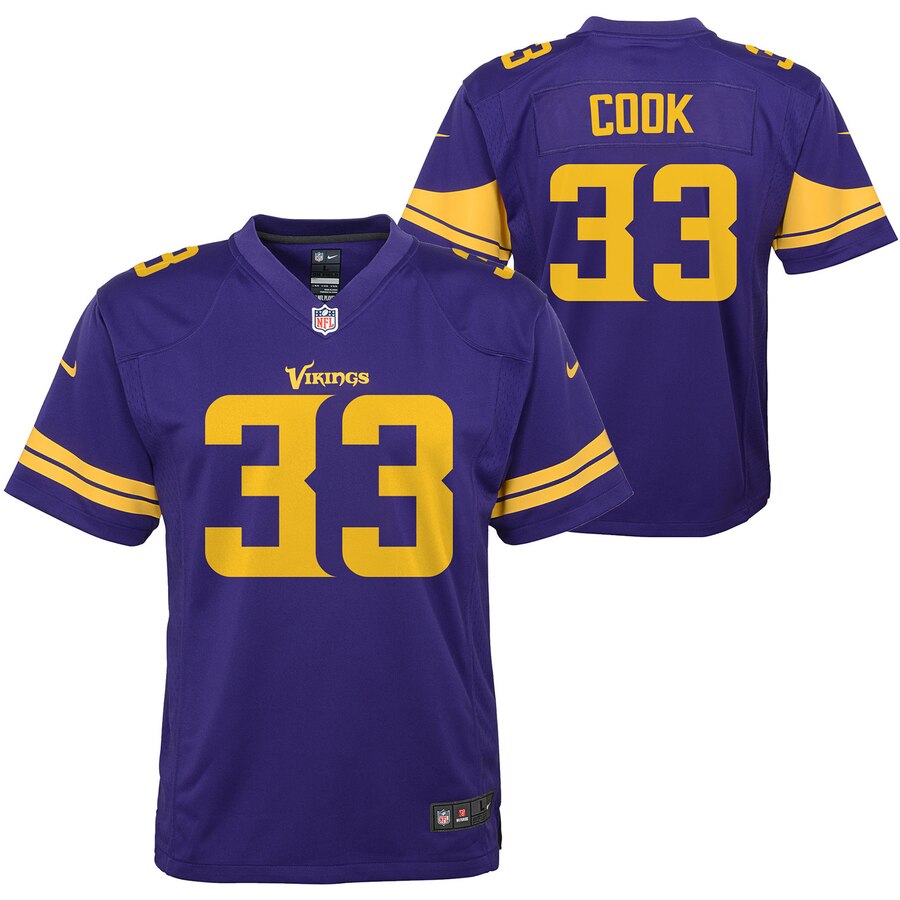 Dalvin Cook Minnesota Vikings Nike Youth Color Rush Alternate Player Game Jersey - Purple - Cocomos