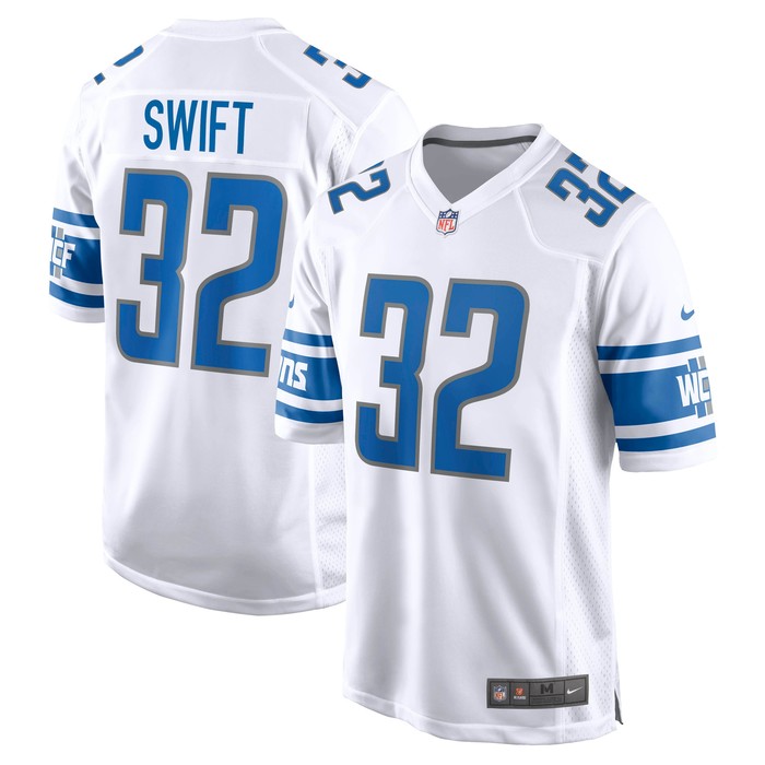 Dandre Swift Detroit Lions Game Jersey White Nfl - Cocomos