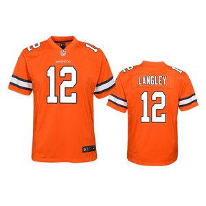 Denver Broncos Brendan Langley Orange Color Rush Game Jersey