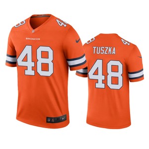 Denver Broncos Derrek Tuszka Orange Color Rush Legend Jersey