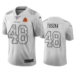 Denver Broncos Derrek Tuszka White City Edition Vapor Limited Jersey