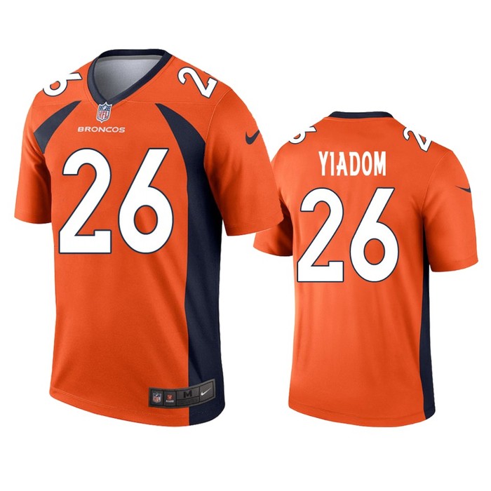 Denver Broncos Isaac Yiadom Orange Legend Jersey - Cocomos