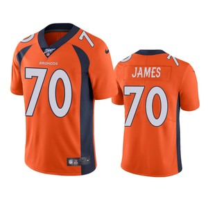 Denver Broncos Jawuan James Orange 100th Season Vapor Limited Jersey