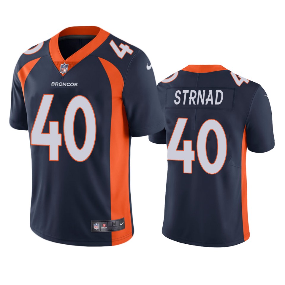 Denver Broncos Justin Strnad Navy Vapor Untouchable Limited Jersey - Cocomos