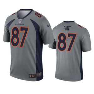 Denver Broncos Noah Fant Gray Inverted Legend Jersey - Cocomos