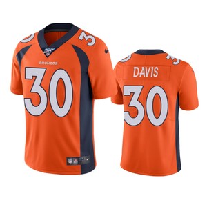 Denver Broncos Terrell Davis Orange 100th Season Vapor Limited Jersey - Cocomos