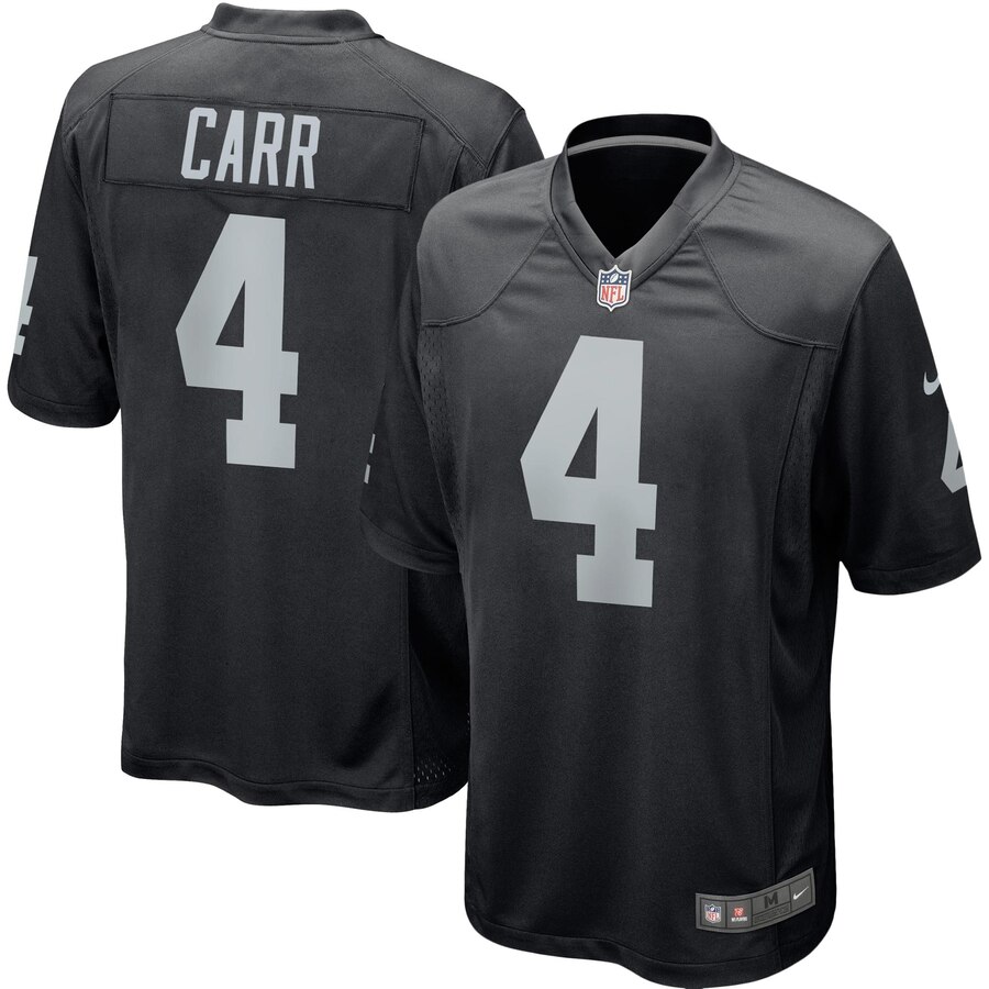 Derek Carr Las Vegas Raiders Nike Youth Team Color Game Jersey - Black - Cocomos