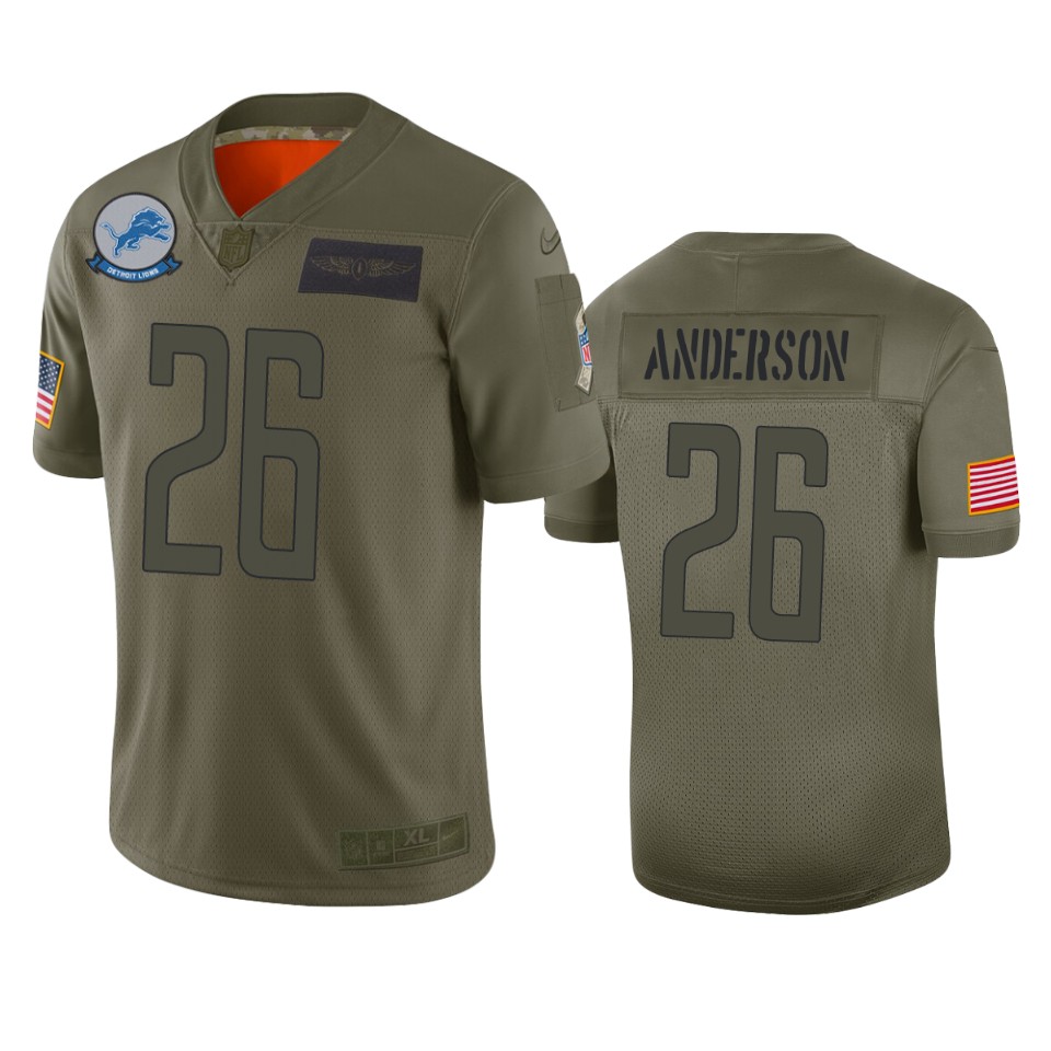 Detroit Lions C.j. Anderson Camo 2019 Salute To Service Limited Jersey - Cocomos