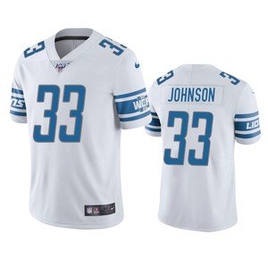 Detroit Lions Kerryon Johnson White 100th Season Vapor Limited Jersey