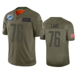 Detroit Lions T.j. Lang Camo 2019 Salute To Service Limited Jersey - Cocomos