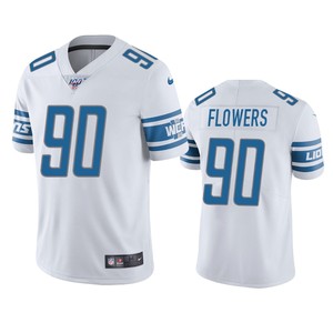 Detroit Lions Trey Flowers White 100th Season Vapor Limited Jersey