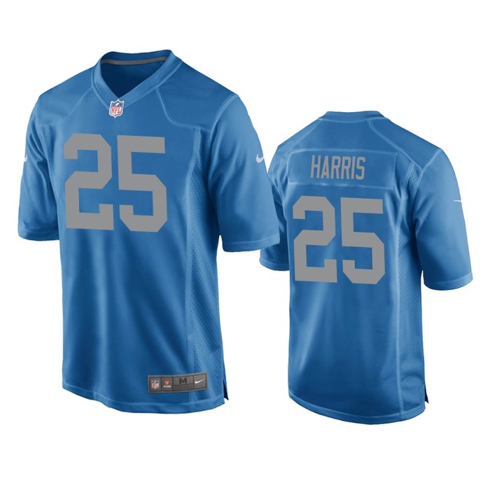 Detroit Lions Will Harris Blue Throwback Game Jersey - Cocomos