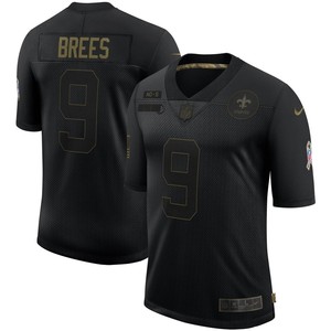 Drew Brees New Orleans Saints 2020 Salute To Service Limited Jersey - Black