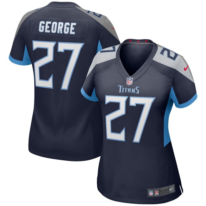 Eddie George Tennessee Titans Womens Game Retired Player Jersey - Navy Nfl