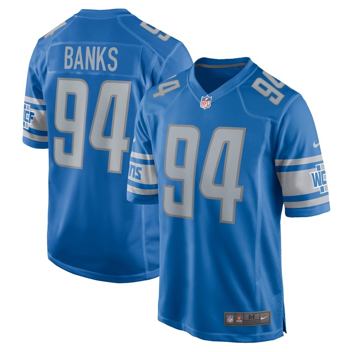 Eric Banks Detroit Lions Player Game Jersey - Blue Nfl