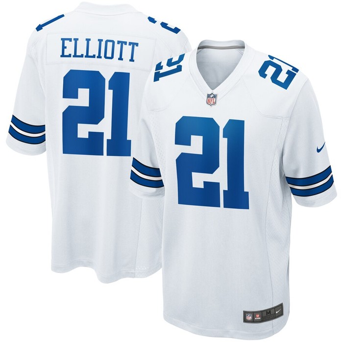 Ezekiel Elliott Dallas Cowboys Nike Game Jersey - White - Cocomos