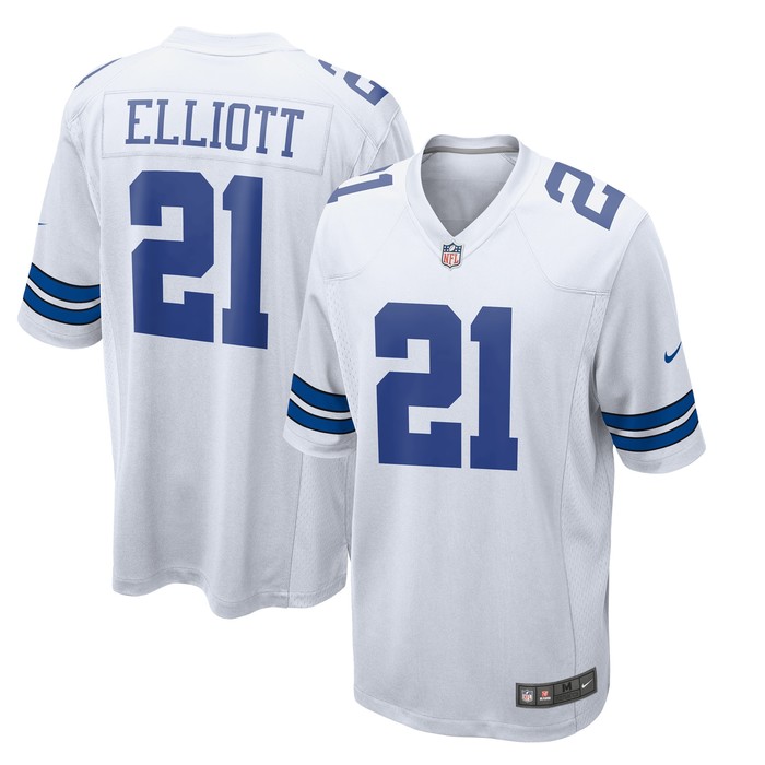 Ezekiel Elliott Dallas Cowboys Team Game Jersey White Nfl