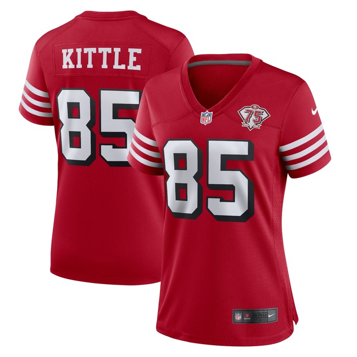 George Kittle San Francisco 49ers Womens 75th Anniversary Alternate Game Jersey Scarlet Nfl