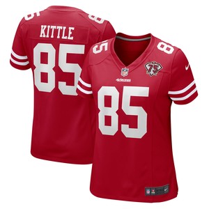 George Kittle San Francisco 49ers Womens 75th Anniversary Game Player Jersey Scarlet Nfl