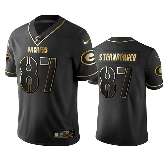 Green Bay Packers Jace Sternberger Black 2019 Vapor Limited Golden Edition Jersey - Cocomos