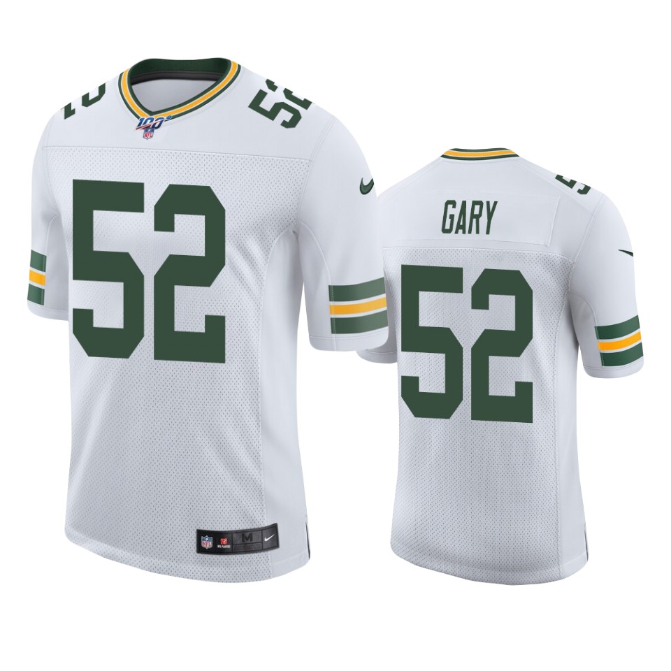 Green Bay Packers Rashan Gary White 100th Season Vapor Limited Jersey - Cocomos