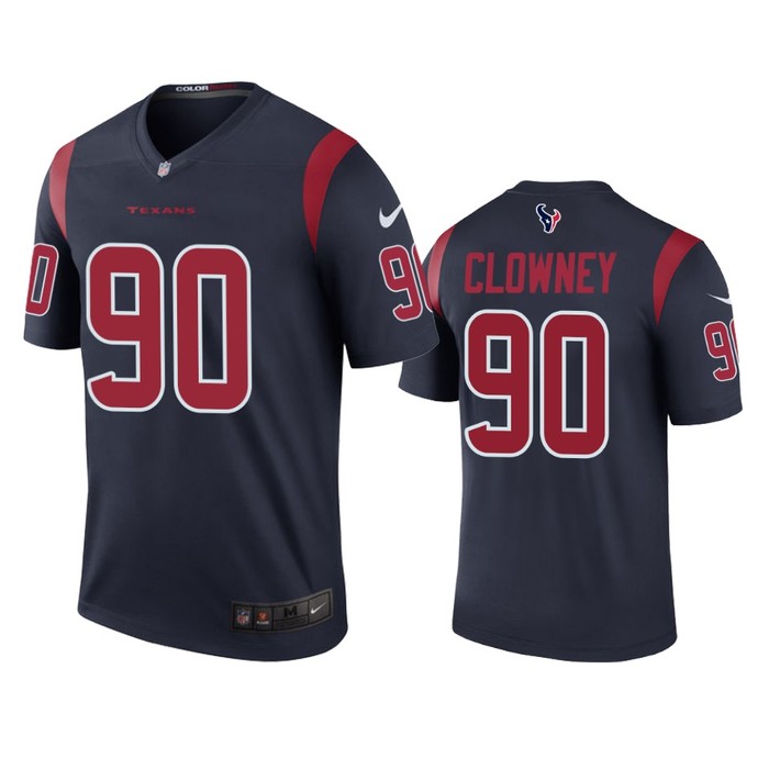 Houston Texans #90 Jadeveon Clowney Navy Color Rush Legend Jersey - Mens - Cocomos