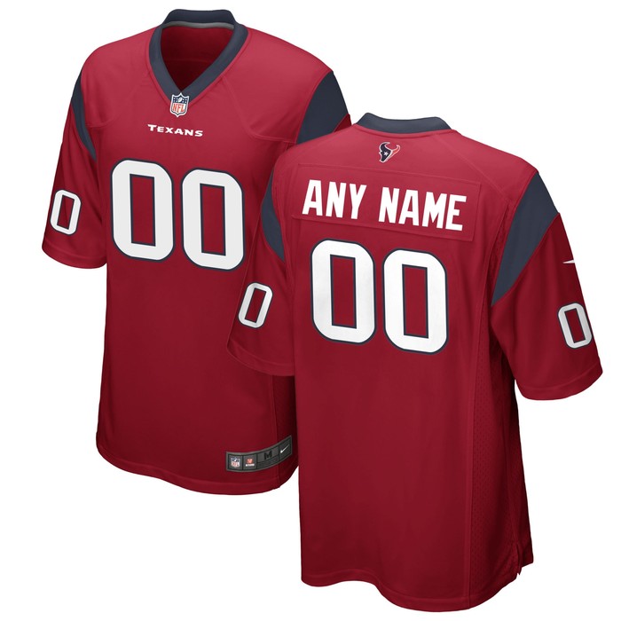 Houston Texans Alternate Custom Game Jersey - Red Custom Jerseys Nfl