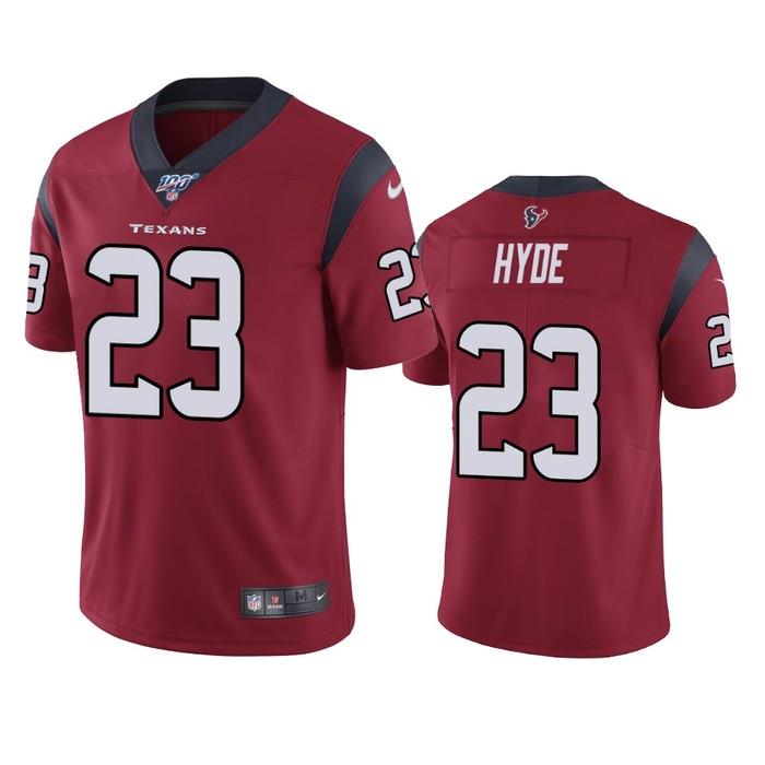 Houston Texans Carlos Hyde Red 100th Season Vapor Limited Jersey - Cocomos