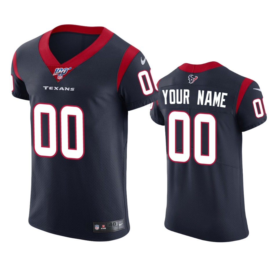 Houston Texans Custom Navy 100th Season Vapor Elite Jersey - Cocomos