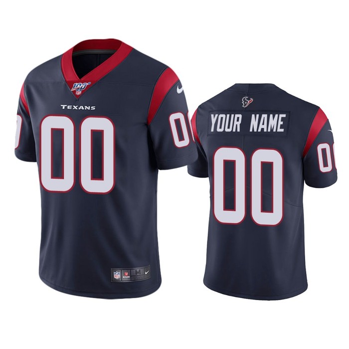 Houston Texans Custom Navy 100th Season Vapor Limited Jersey - Cocomos