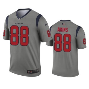 Houston Texans Jordan Akins Gray Inverted Legend Jersey