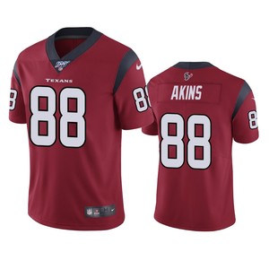 Houston Texans Jordan Akins Red 100th Season Vapor Limited Jersey - Cocomos