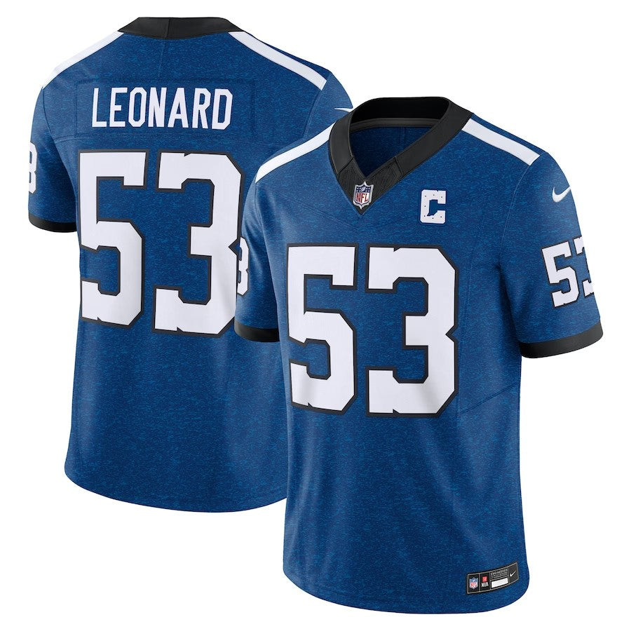 Indianapolis Colts #53 Shaquille Leonard Indiana Nights Alternate Vapor Fuse Limited Jersey - Royal - Cocomos