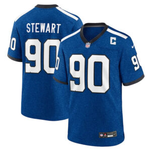 Indianapolis Colts #90 Grover Stewart Indiana Nights Alternate Game Jersey - Royal - Cocomos