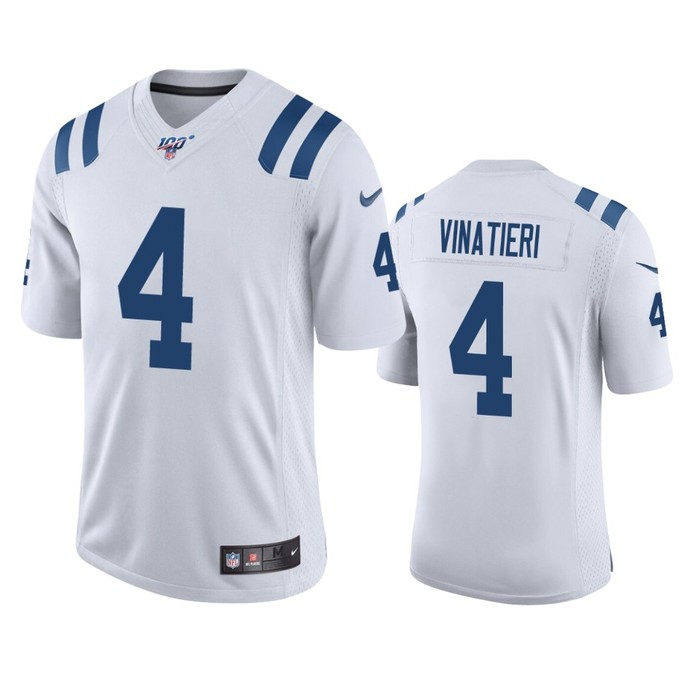 Indianapolis Colts Adam Vinatieri White 100th Season Vapor Limited Jersey