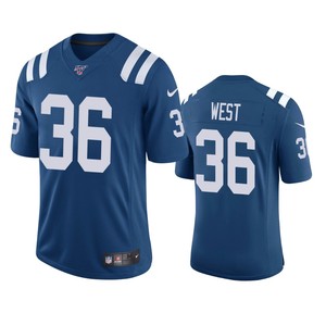 Indianapolis Colts Charcandrick West Royal 100th Season Vapor Limited Jersey - Cocomos