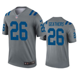 Indianapolis Colts Clayton Geathers Gray Inverted Legend Jersey - Cocomos