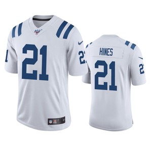 Indianapolis Colts Nyheim Hines White 100th Season Vapor Limited Jersey - Cocomos