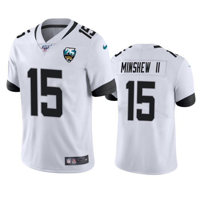 Jacksonville Jaguars Gardner Minshew White 25th Anniversary Vapor Limited Jersey - Cocomos