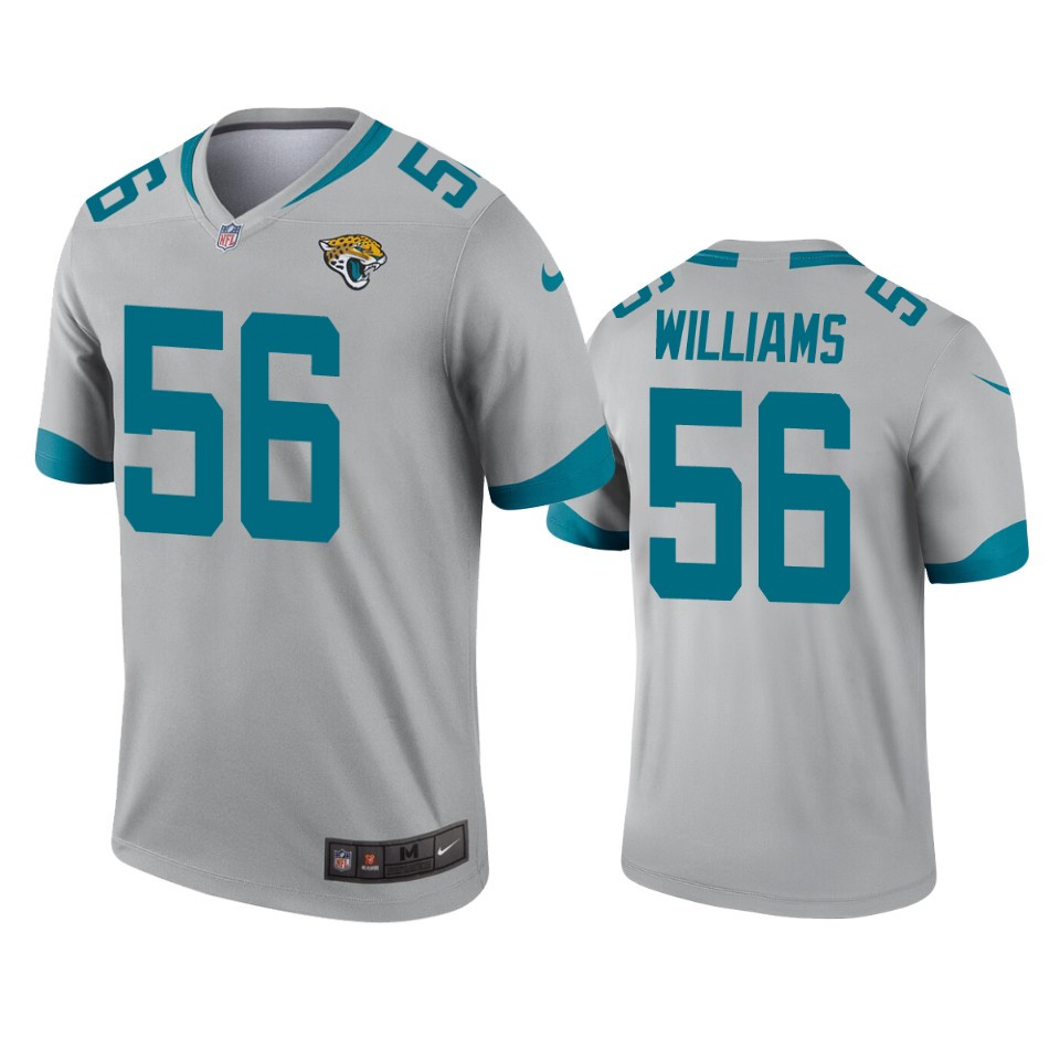 Jacksonville Jaguars Quincy Williams Silver Inverted Legend Jersey - Cocomos