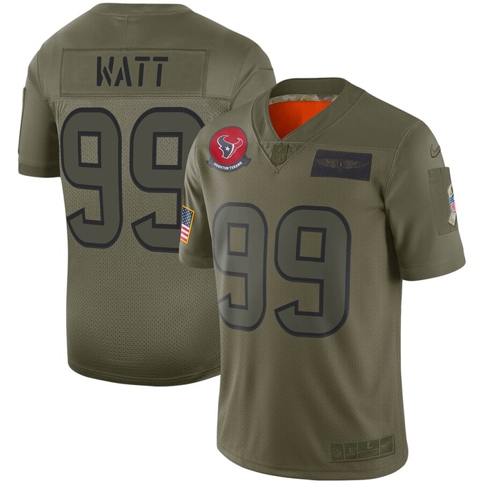 J.j. Watt Houston Texans Nike Youth 2019 Salute To Service Game Jersey - Olive