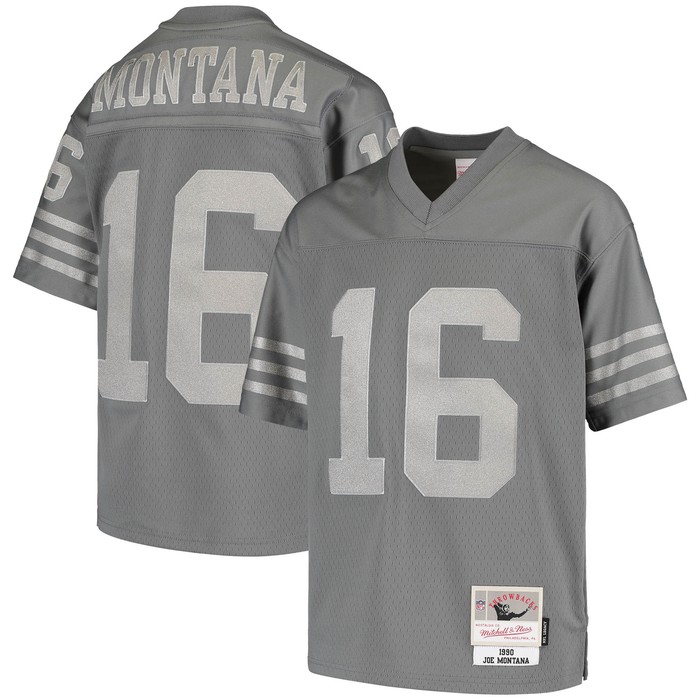 Joe Montana San Francisco 49ers Mitchell & Ness 1990 Retired Player Metal Replica Jersey - Charcoal Nfl