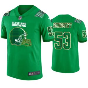 Joe Schobert Cleveland Browns #53 Jersey St. Patricks Day Kelly Green Lucky - Men - Cocomos